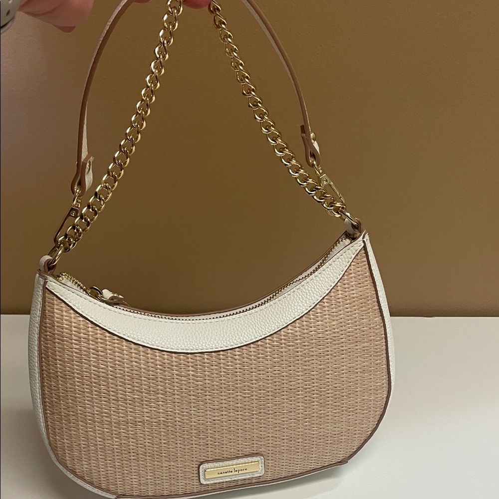 Nanette Lepore Beige and Cream Shoulder Bag